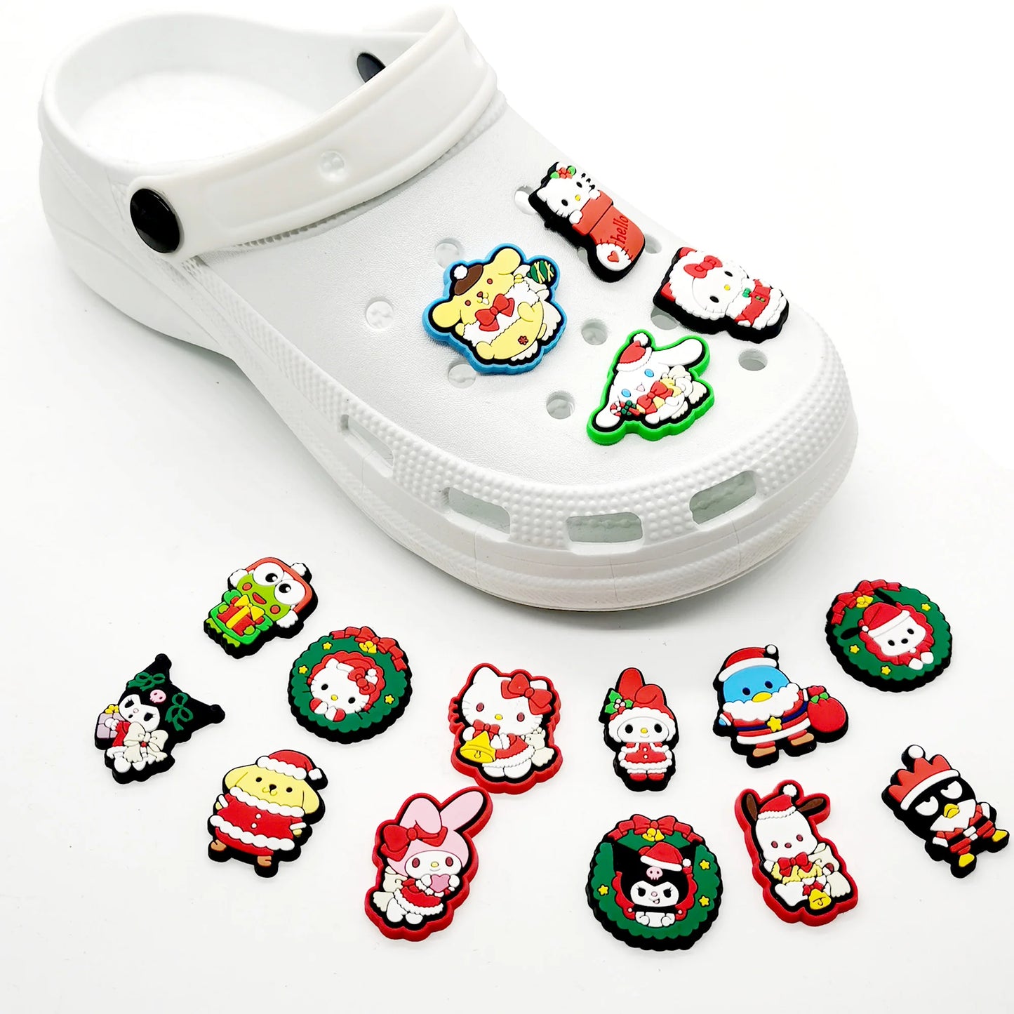 16pcs Sanrio Christmas Shoe Charms – Fun & Festive Holiday Accessories