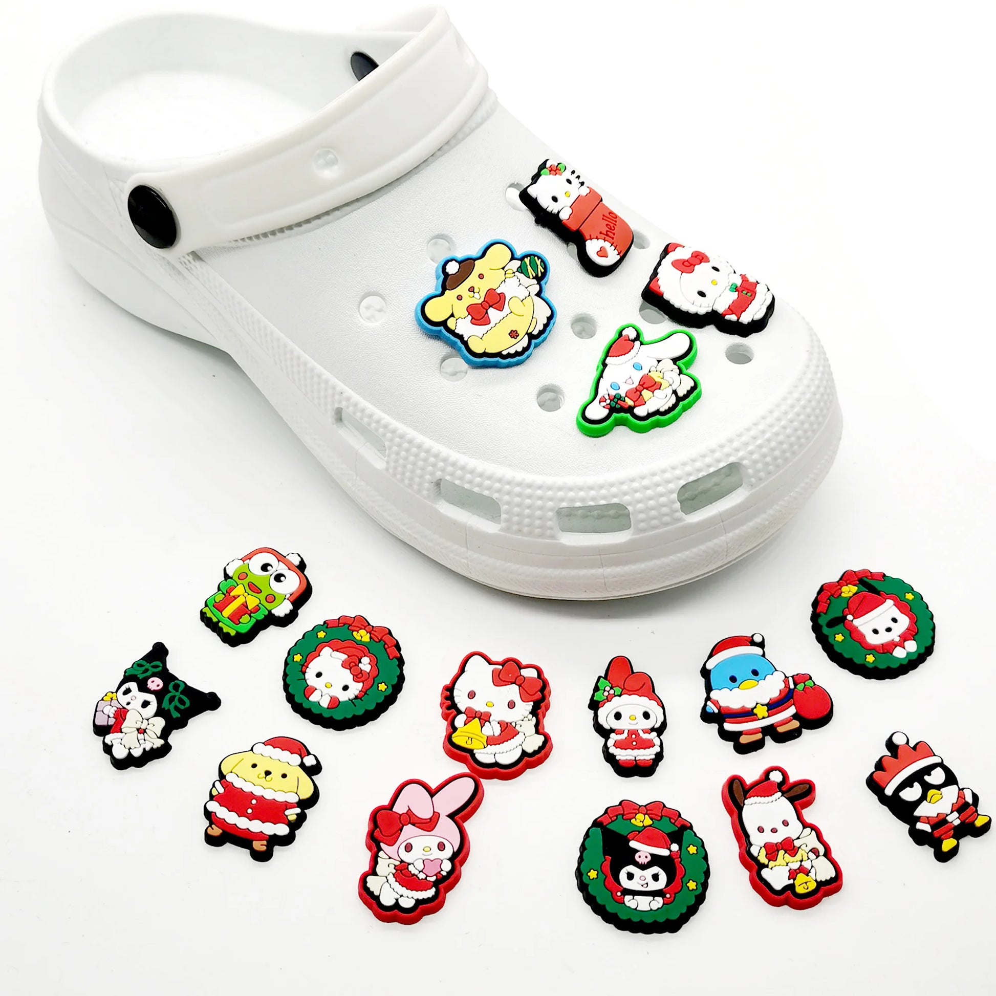 16pcs Sanrio Christmas Shoe Charms – Fun & Festive Holiday Accessories