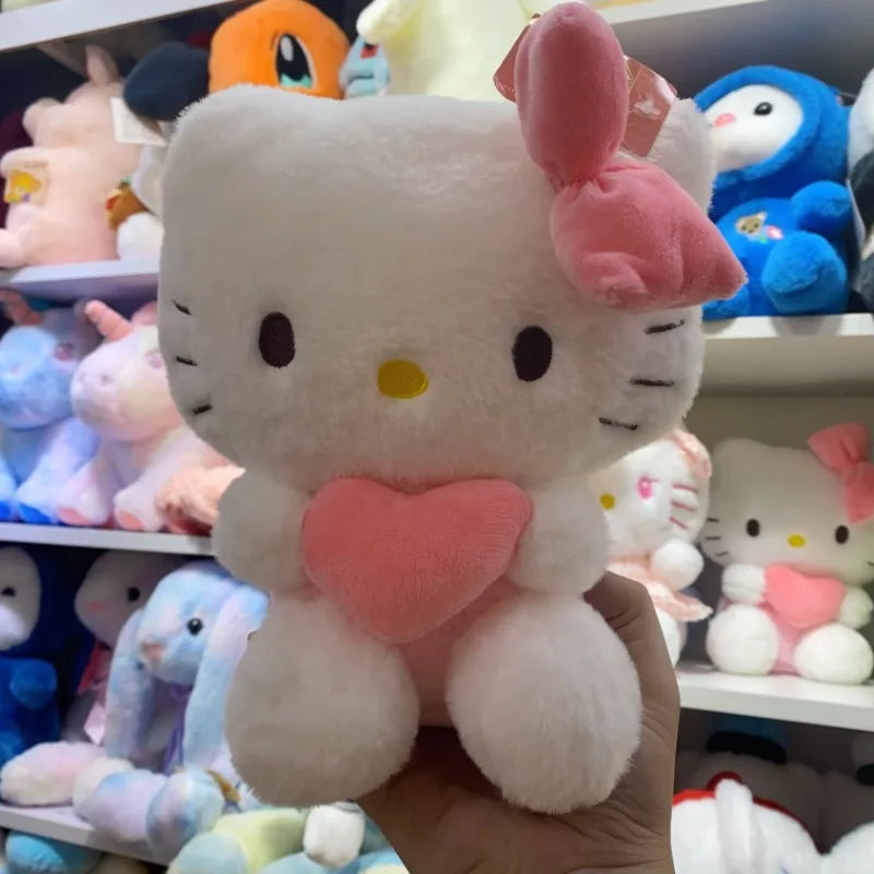 22cm Hello Kitty Plush with Heart | Soft, Sweet, and Charming