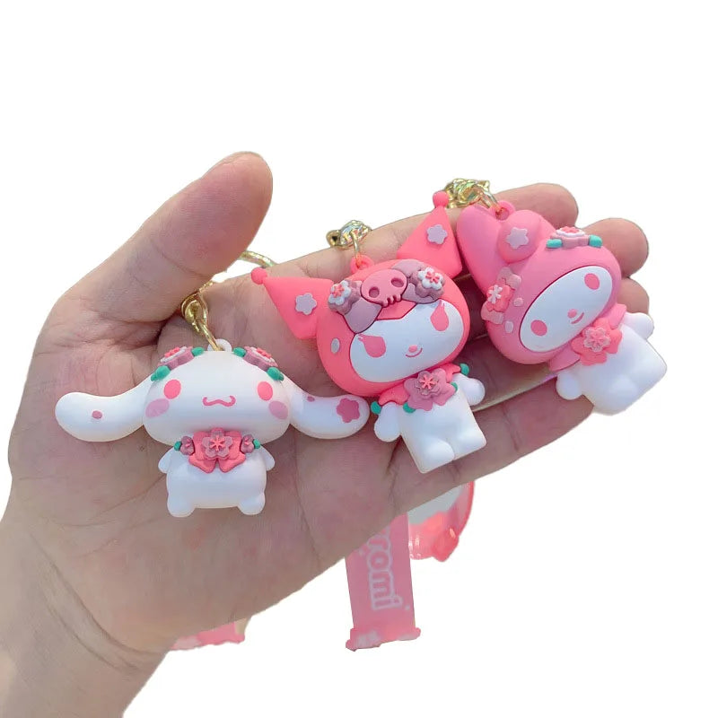 Sanrio and Friends Kawaii Style Keychain with Sakura Blossom