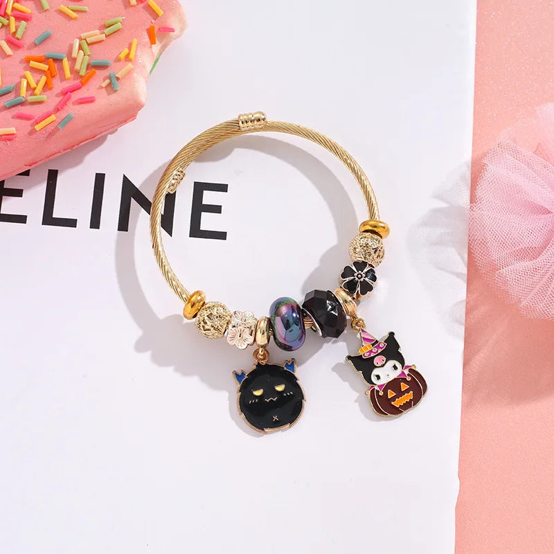 Adjustable Beaded Bracelet by Sanrio Kuromi for Halloween
