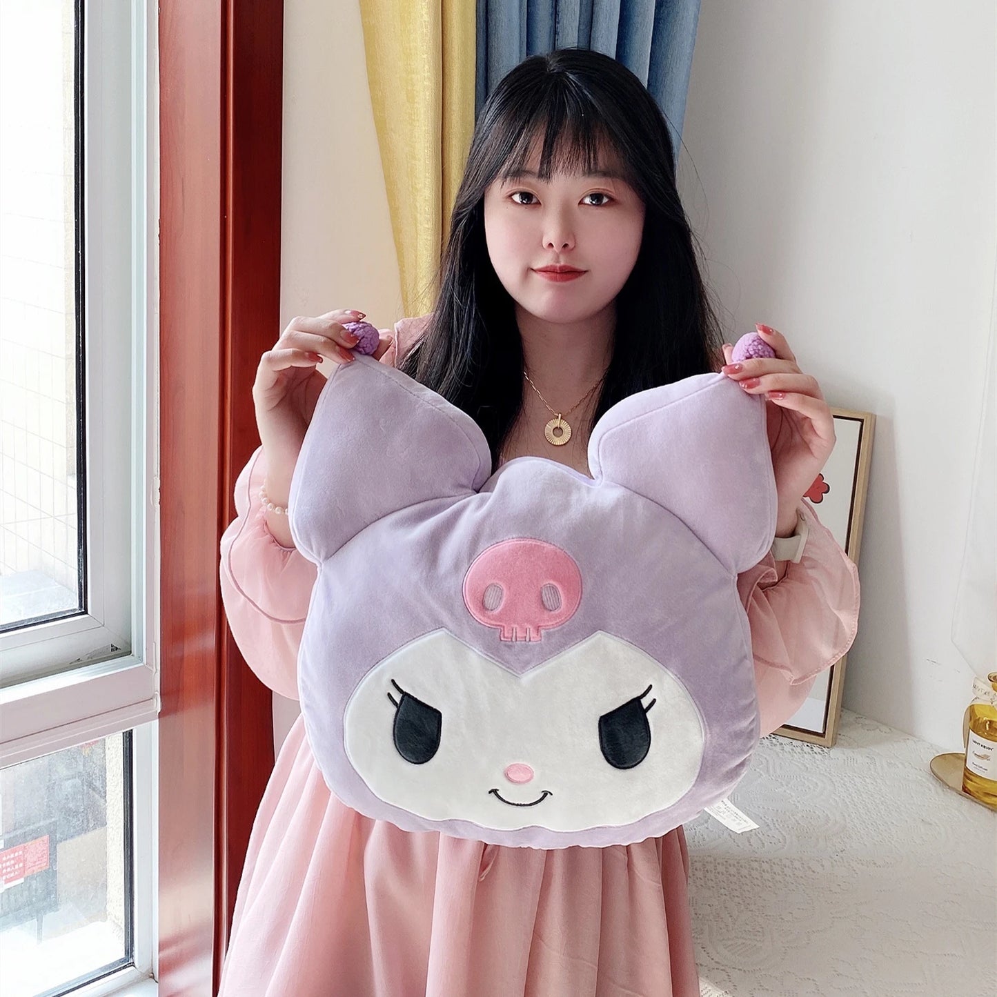 Adorable Kuromi Plush Toy Cushion: Comfy Back Support