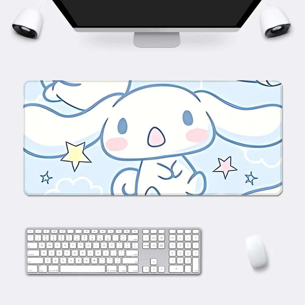 Blue Cinnamoroll Desk Cover – Kawaii Mouse & Keyboard Pad