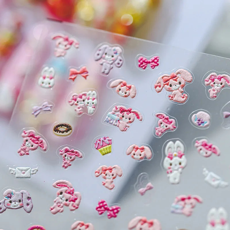 Bonbonribbon Embossed 5D Nail Stickers for Creative DIY Nail Art