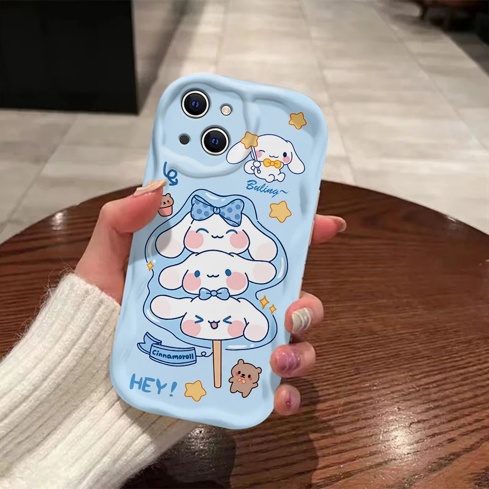 Charming Blue Cinnamoroll Lollipop Wave Case – Sanrio Magic in Every Detail!