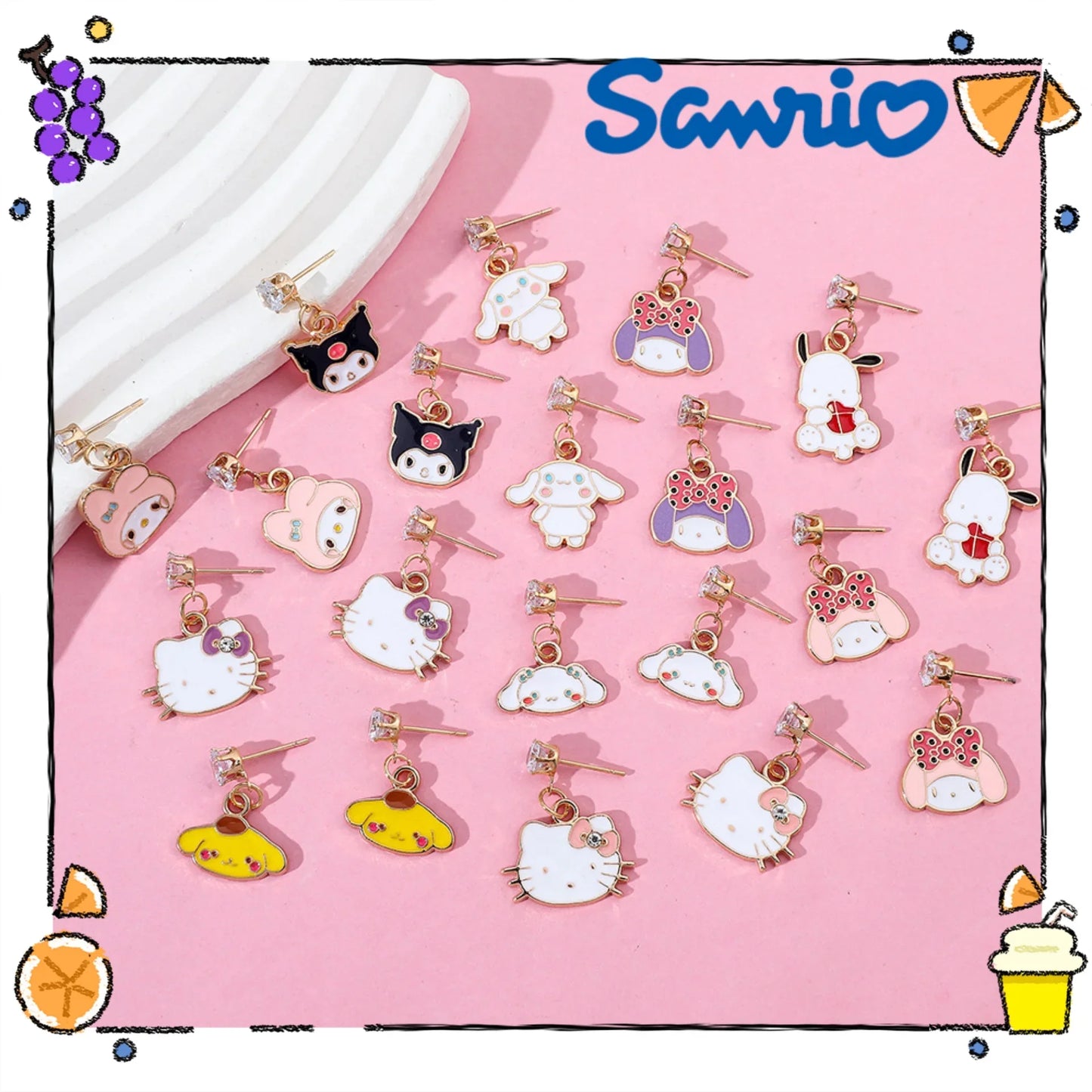 Charming Kuromi Stud Earrings | Edgy and Fun Sanrio Accessory