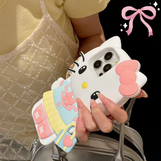 Chic Hello Kitty with Handbag: 3D Phone Case