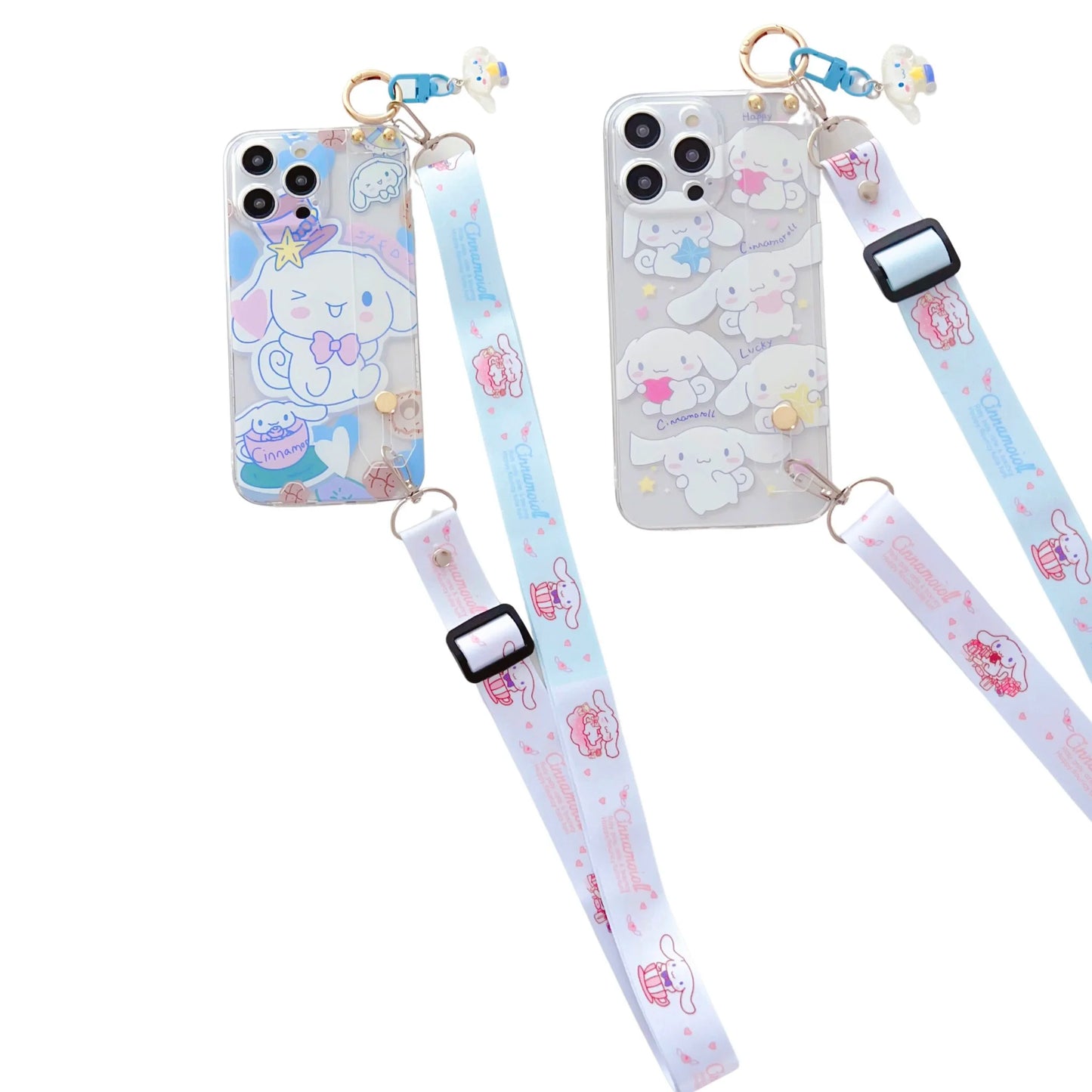 Cinnamon Roll Phone Case with Wrist Strap and Lanyard – Stylish Protection