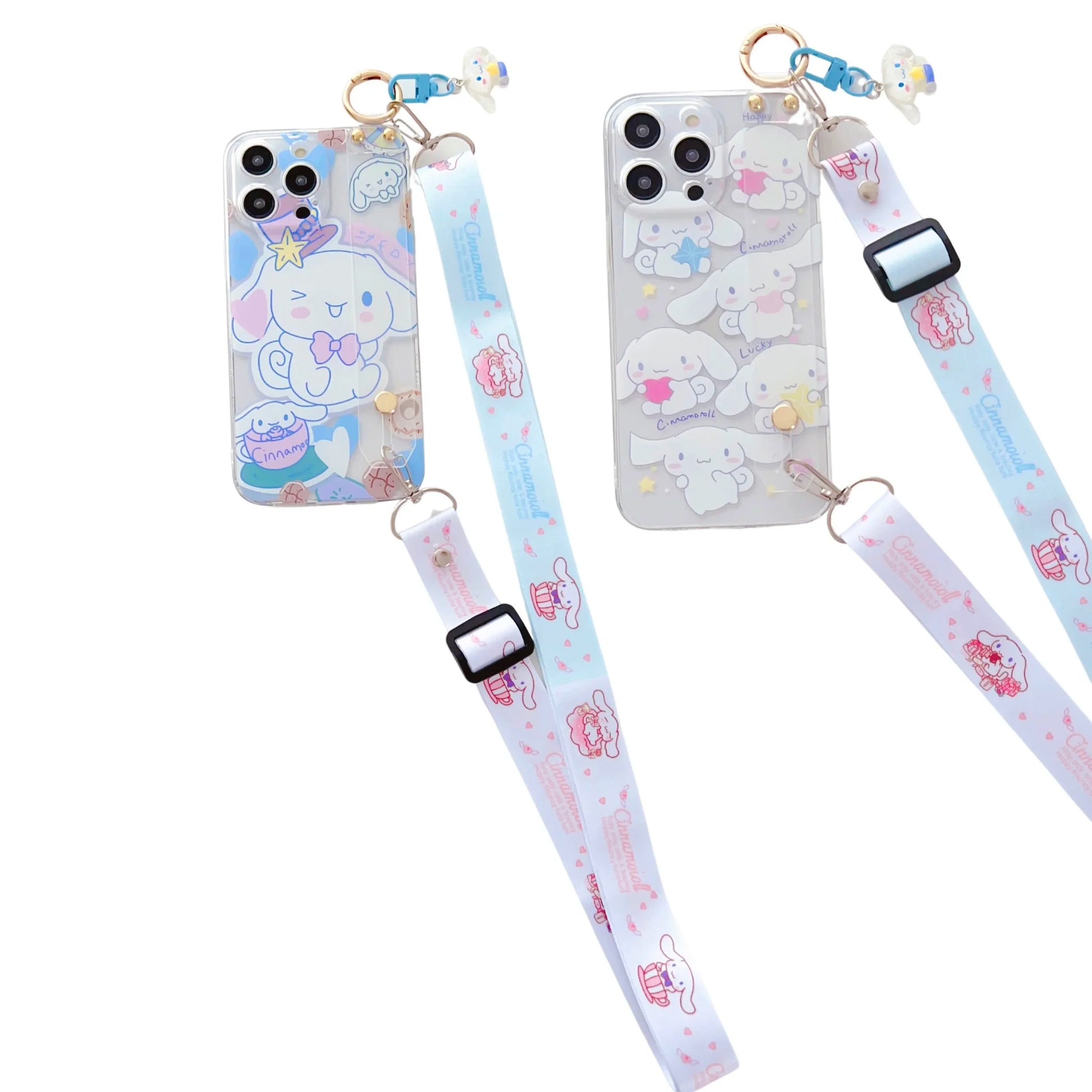 Cinnamon Roll Phone Case with Wrist Strap and Lanyard – Stylish Protection