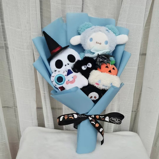 Cinnamoroll Halloween Plush Bouquet | Adorable Ghost, Pumpkin & Skeleton Themed