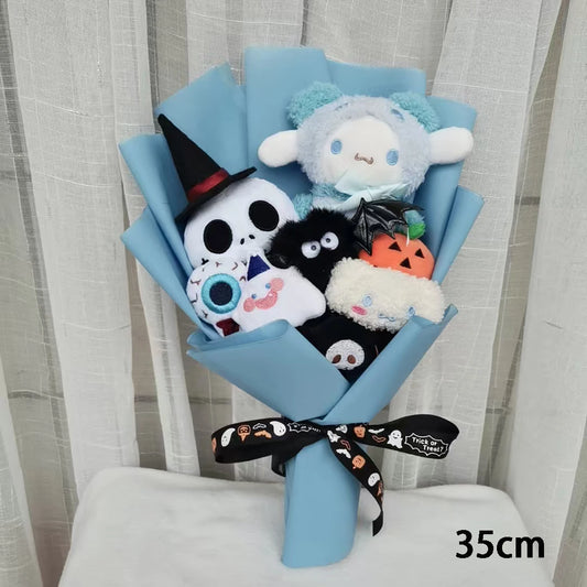 Cinnamoroll Halloween Plush Set | Ghost, Pumpkin & Skeleton Friends Bouquet
