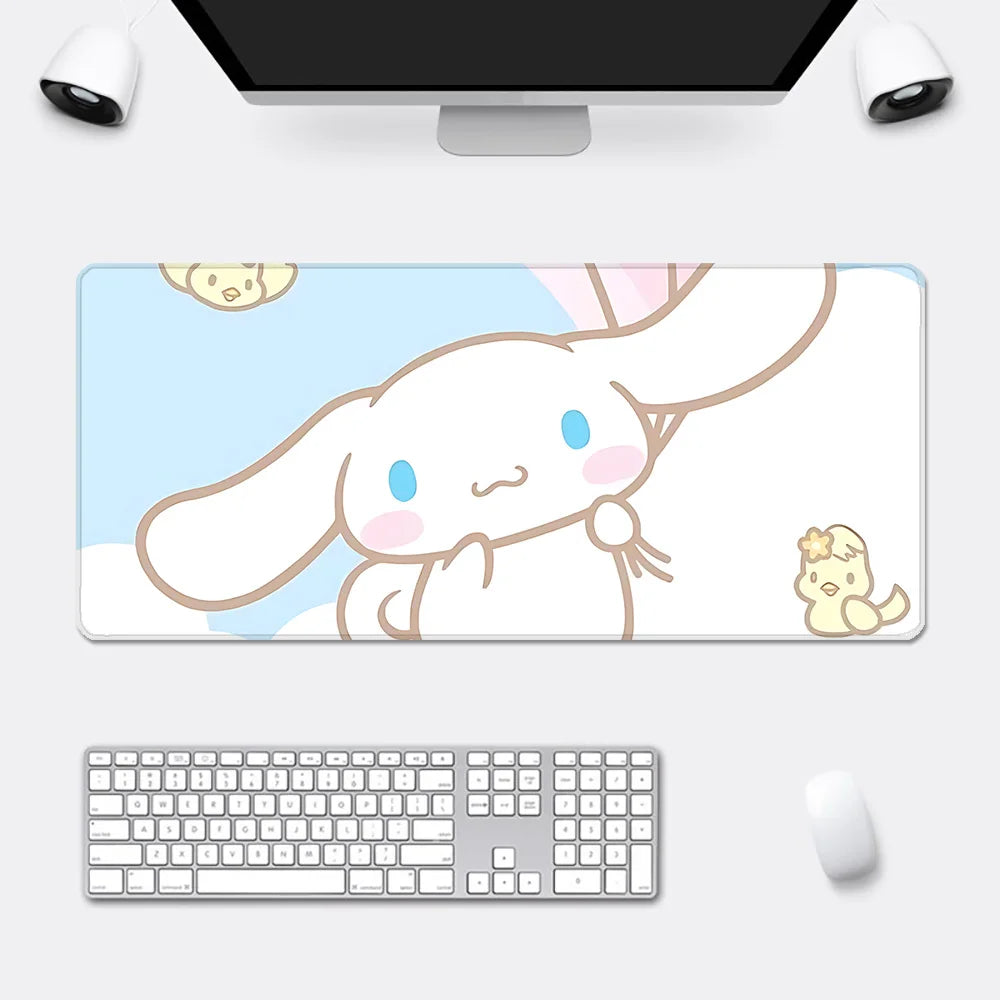 Cinnamoroll Large Desk Mat – Soft Blue Mousepad for Work or Study