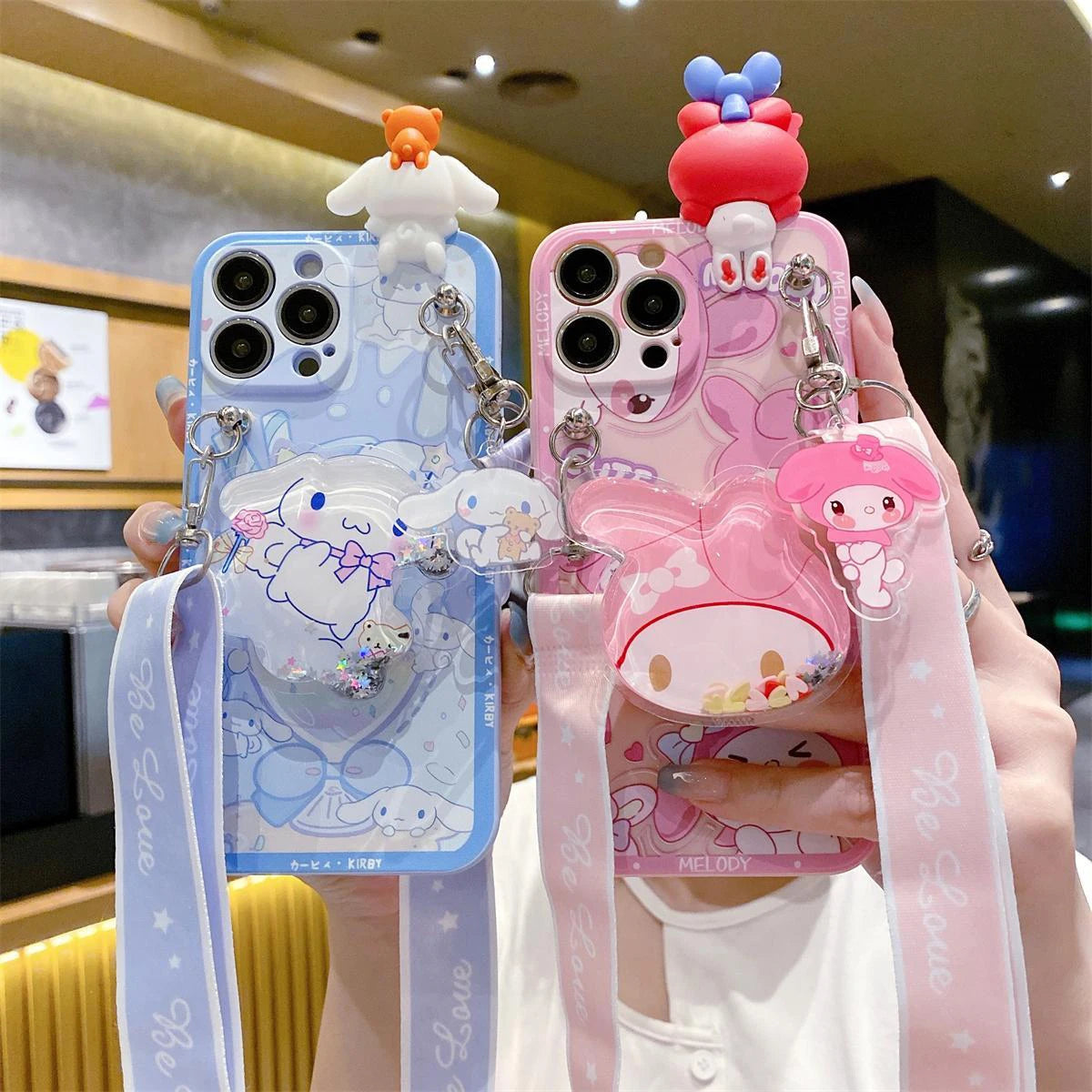 Cinnamoroll Silicon phone case with Grip and Lanyard