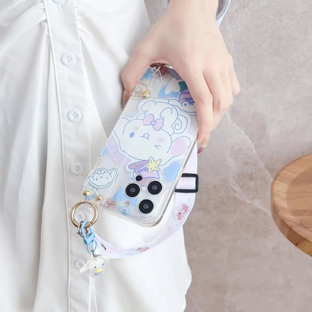 Cinnamoroll Soft Case with Wrist Strap & Lanyard