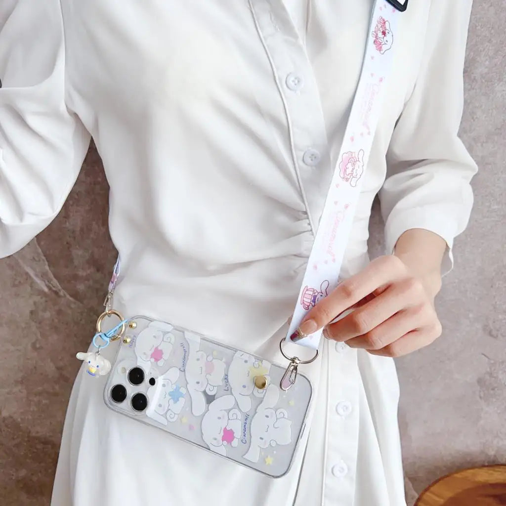 Cinnamoroll Soft Case with Wrist Strap & Lanyard – Perfect for Your Phone