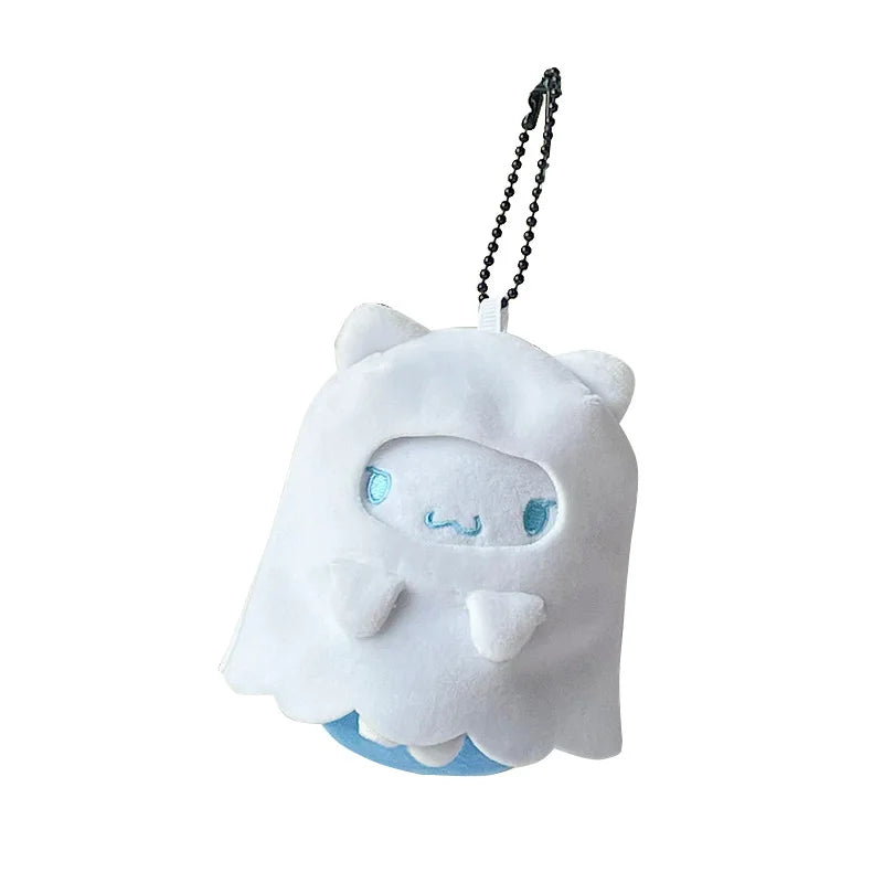 Cinnamoroll with Ghost Cloak Halloween-Themed Sanrio Plush Keychain