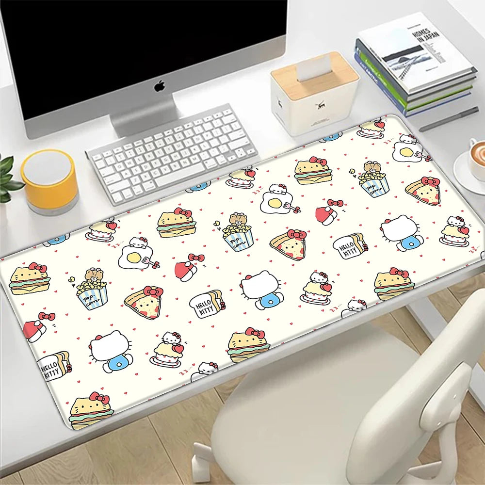 Colorful Hello Kitty Mousepad – Large Desk Mat for PC & Laptop