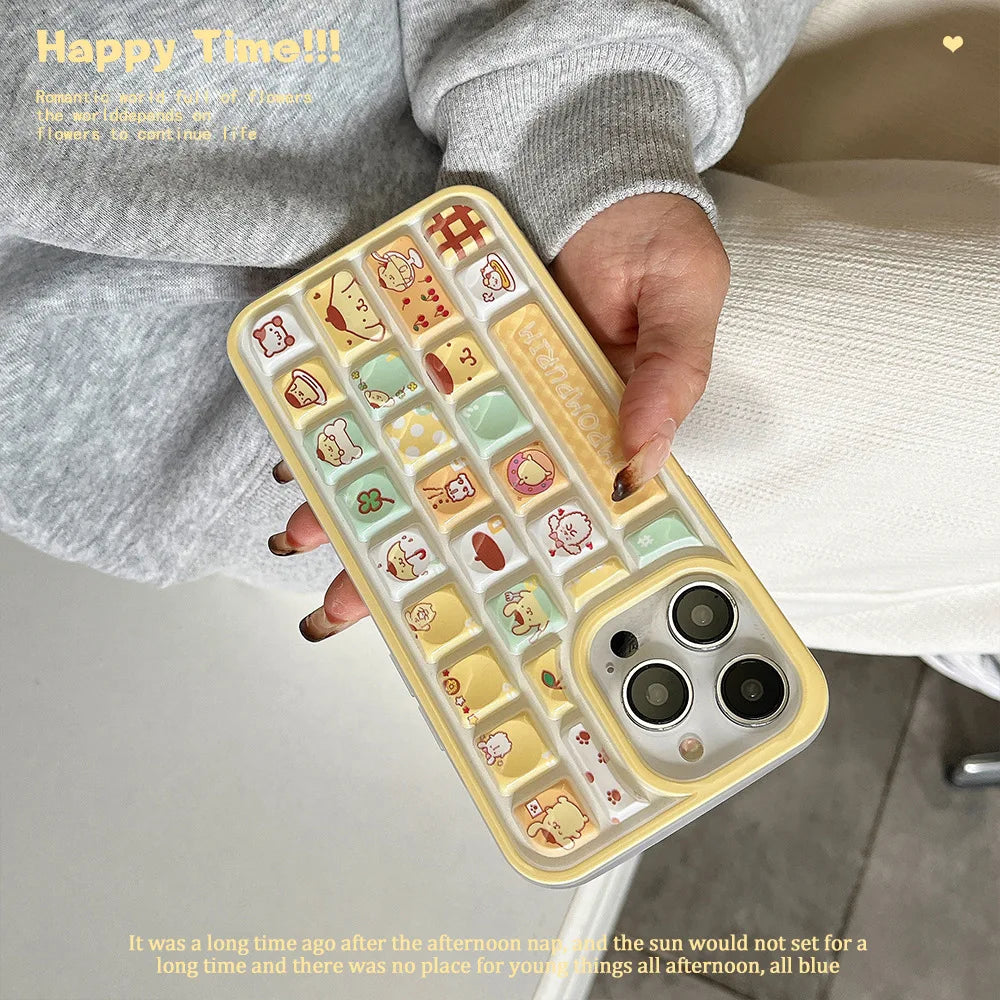Cozy Pompompurin Keypad Case – Cute 3D iPhone Protection
