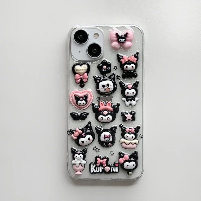 Cute 3D Kurumi Transparent Phone Case – Sanrio Magic on Your Device!