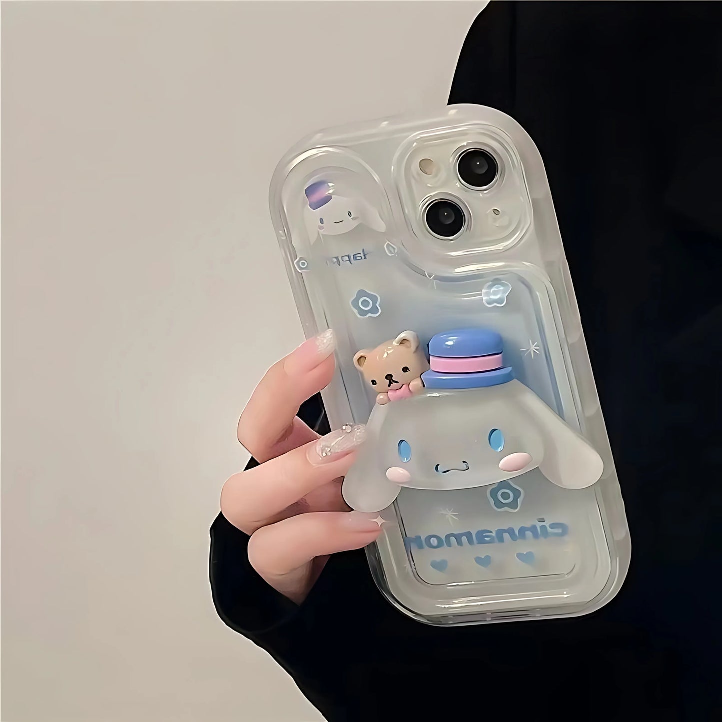 Cute Cinnamoroll Phone Case with Built-in Phone Grip