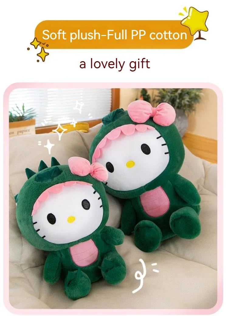 Cute Sanrio Hello Kitty Dinosaur Plush Toy | Available in 35cm, 50cm, 65cm Sizes