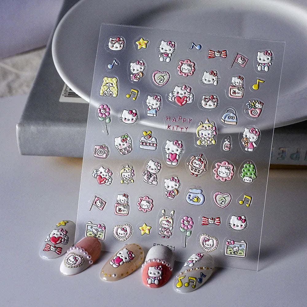 Cute and Happy Hello Kitty Nail Sticker DIY Nail art
