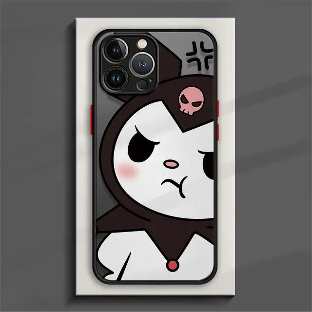 Expressive Kuromi Clear Matte Phone Case - Angry face