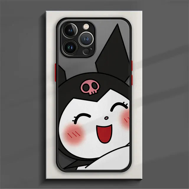 Expressive Kuromi Clear Matte Phone Case - Happy face