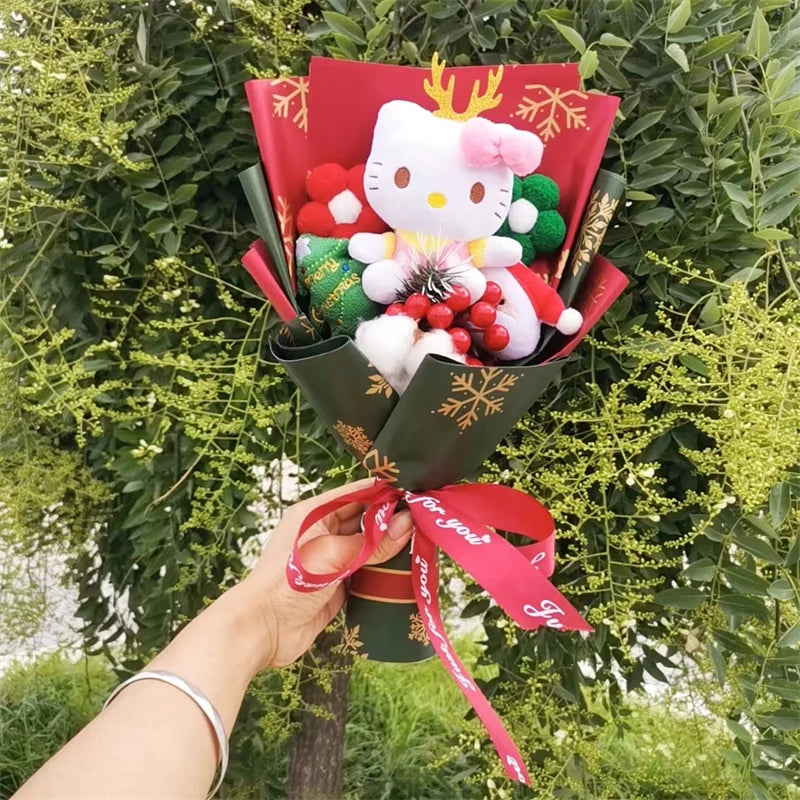 Festive Hello Kitty Plush Bouquet for Xmas