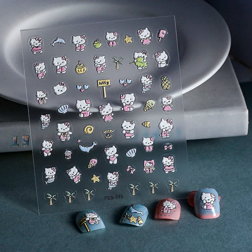 Hello Kitty 5D Nail Stickes DIY Nail art