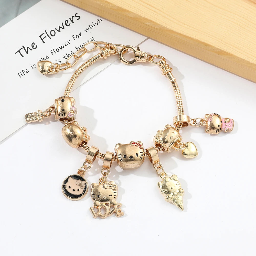 Hello Kitty Charm Bracelet – Gold Plated Elegance