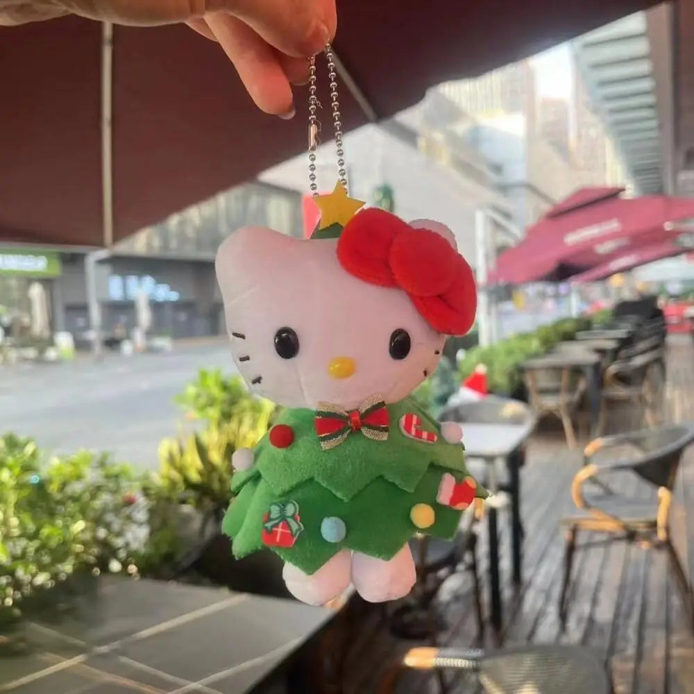 Hello Kitty Christmas Tree Plush Doll Keychain Perfect for Gift