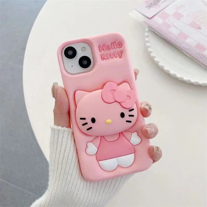 Hello Kitty Face Grip Tok Holder – Soft Silicone Cartoon Phone Case