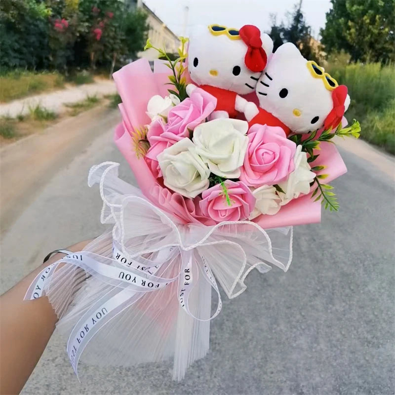 Hello Kitty Flower Bouquet | Stylish Sunglasses with Pink and White Blooms