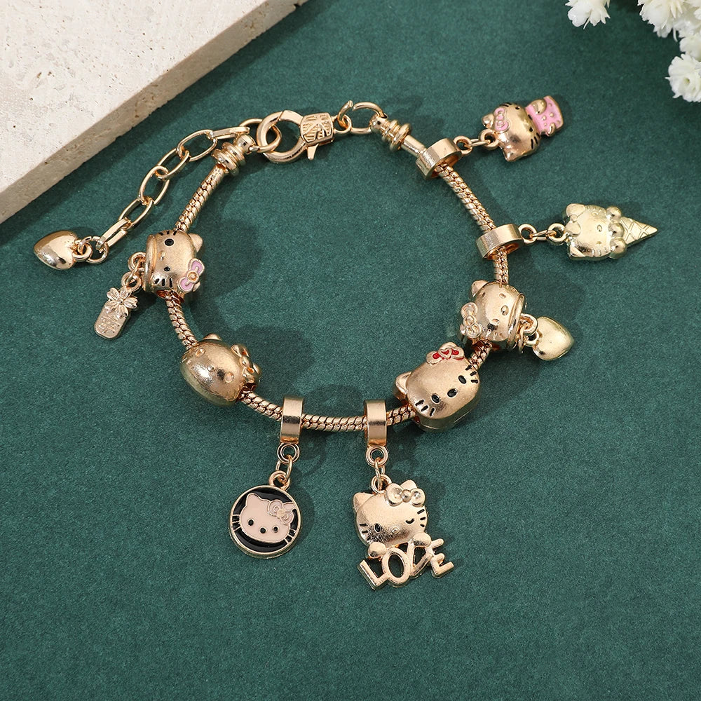 Hello Kitty Gold Charm Bangle