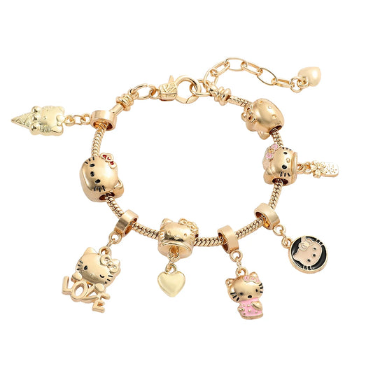 Hello Kitty Gold Plated Bracelet with Charms