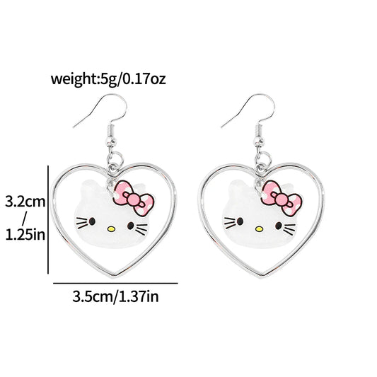 Hello Kitty Heart Earrings â Cute Sanrio Collectible Jewelry