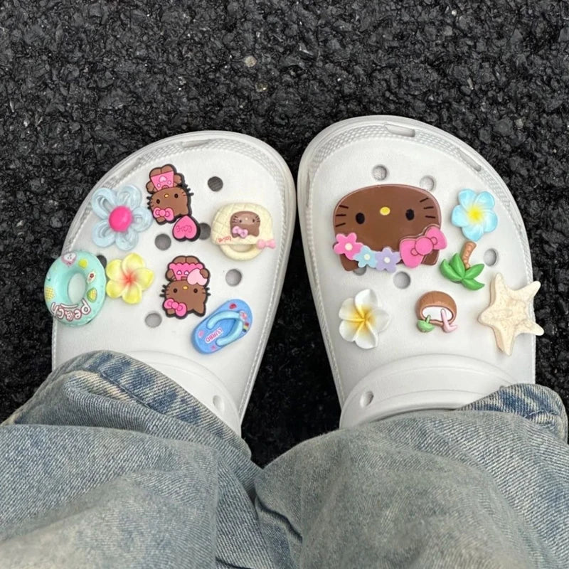 Hello Kitty Island Vibes – Beach & Floral Shoe Charm Set (13PCS)