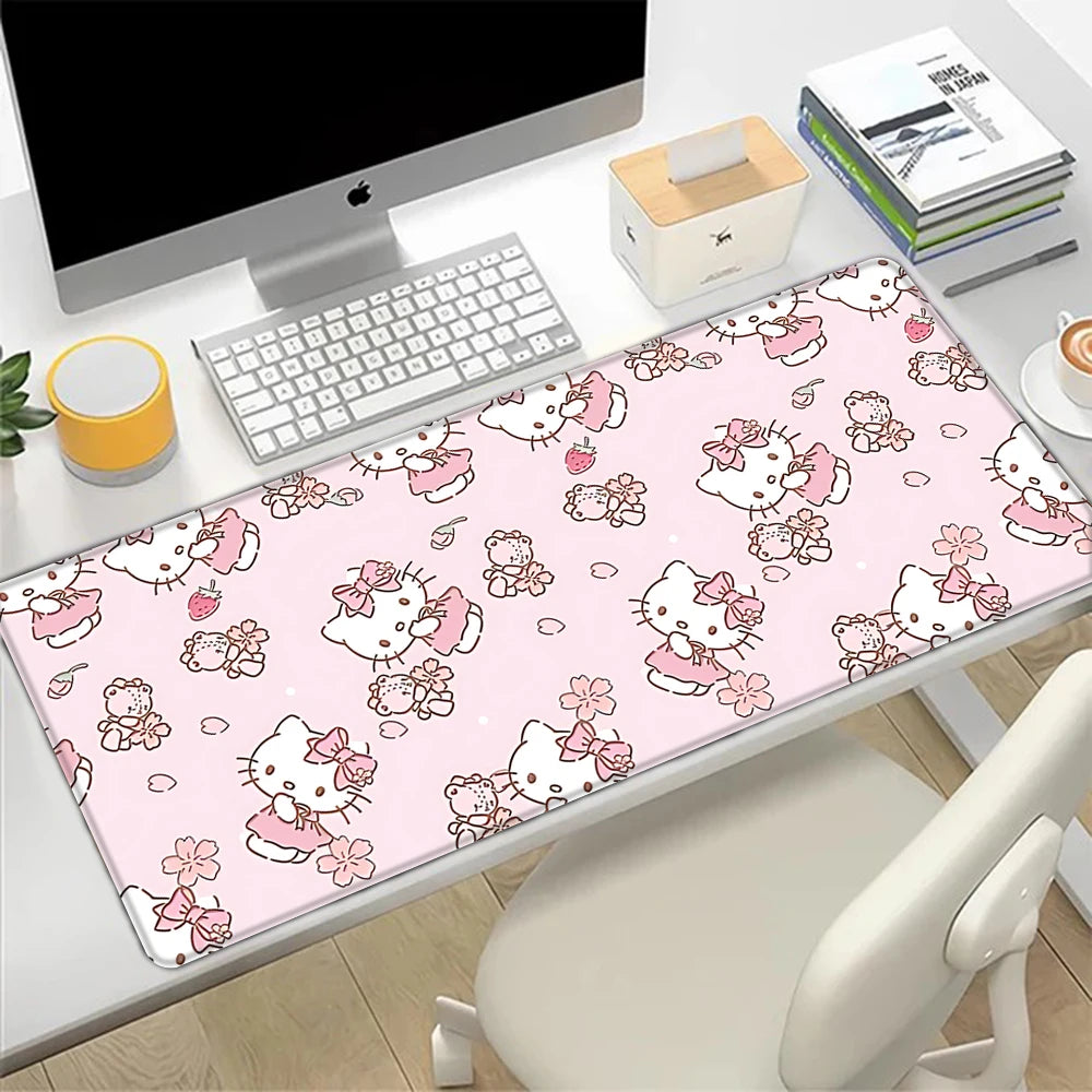 Hello Kitty Pink Desk Pad | Mousepad & Keyboard Mat for PC Setup