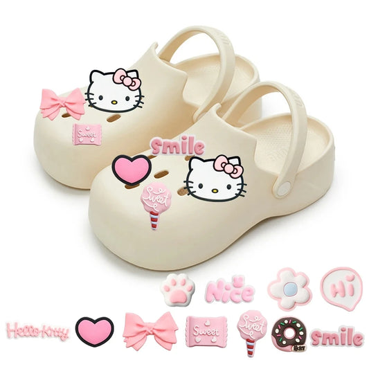 Hello Kitty Pink Shoe Charms – Set of 15 Cute & Colorful Accessories