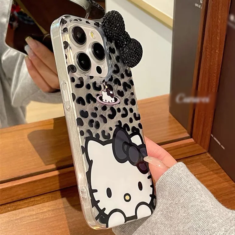 Hello Kitty iPhone Case – Black Diamond Knot for Luxe Style
