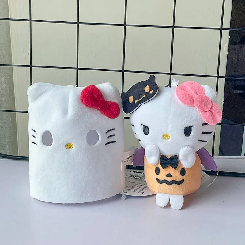 Hello Kitty with Ghost Cloak Halloween-Themed Sanrio Plush Keychain