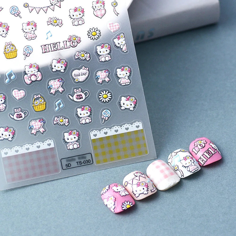 Kawaii Hell Kitty DIY Nail stickers DIY Nail art