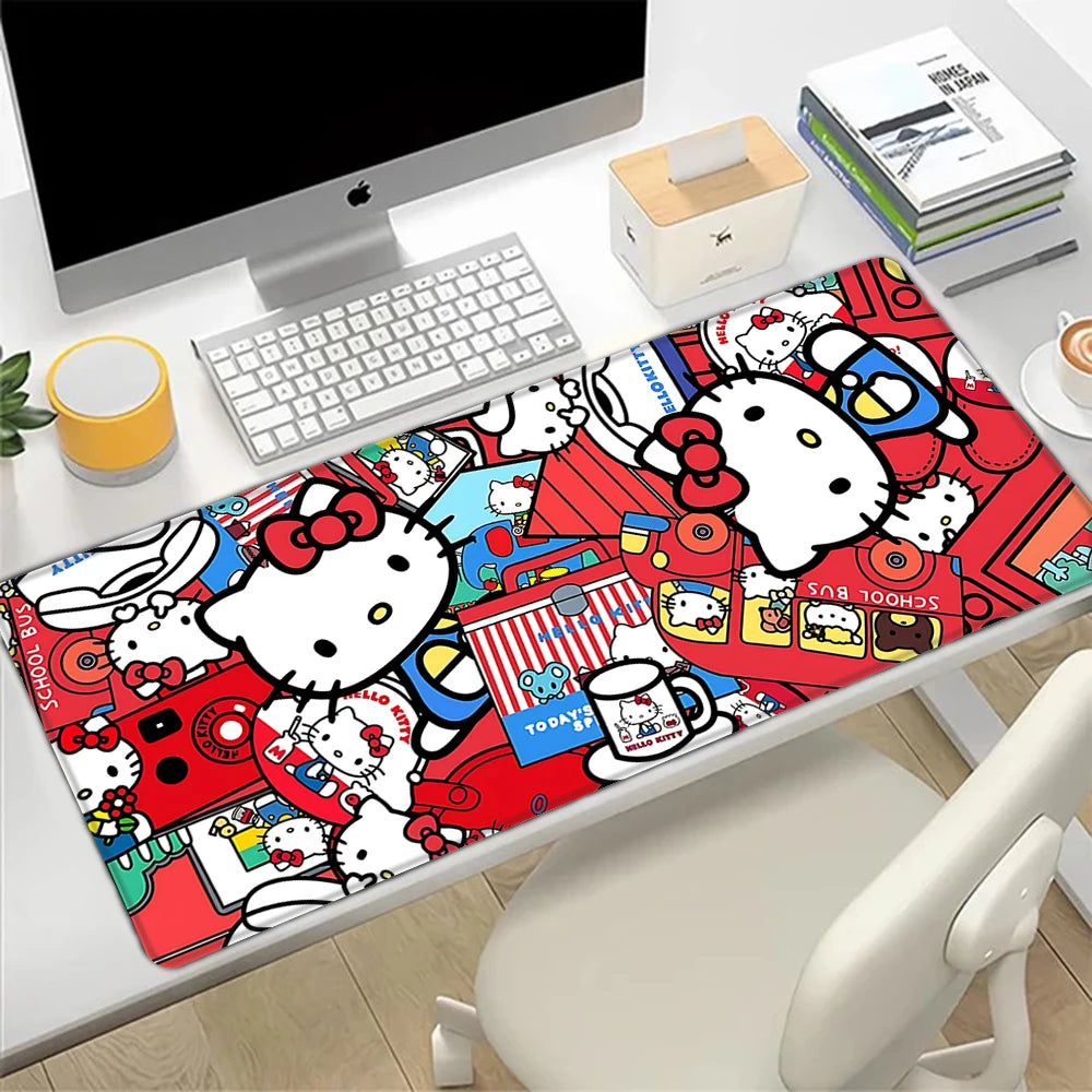 Kawaii Hello Kitty Desk Mat – Vibrant Mouse & Keyboard Pad