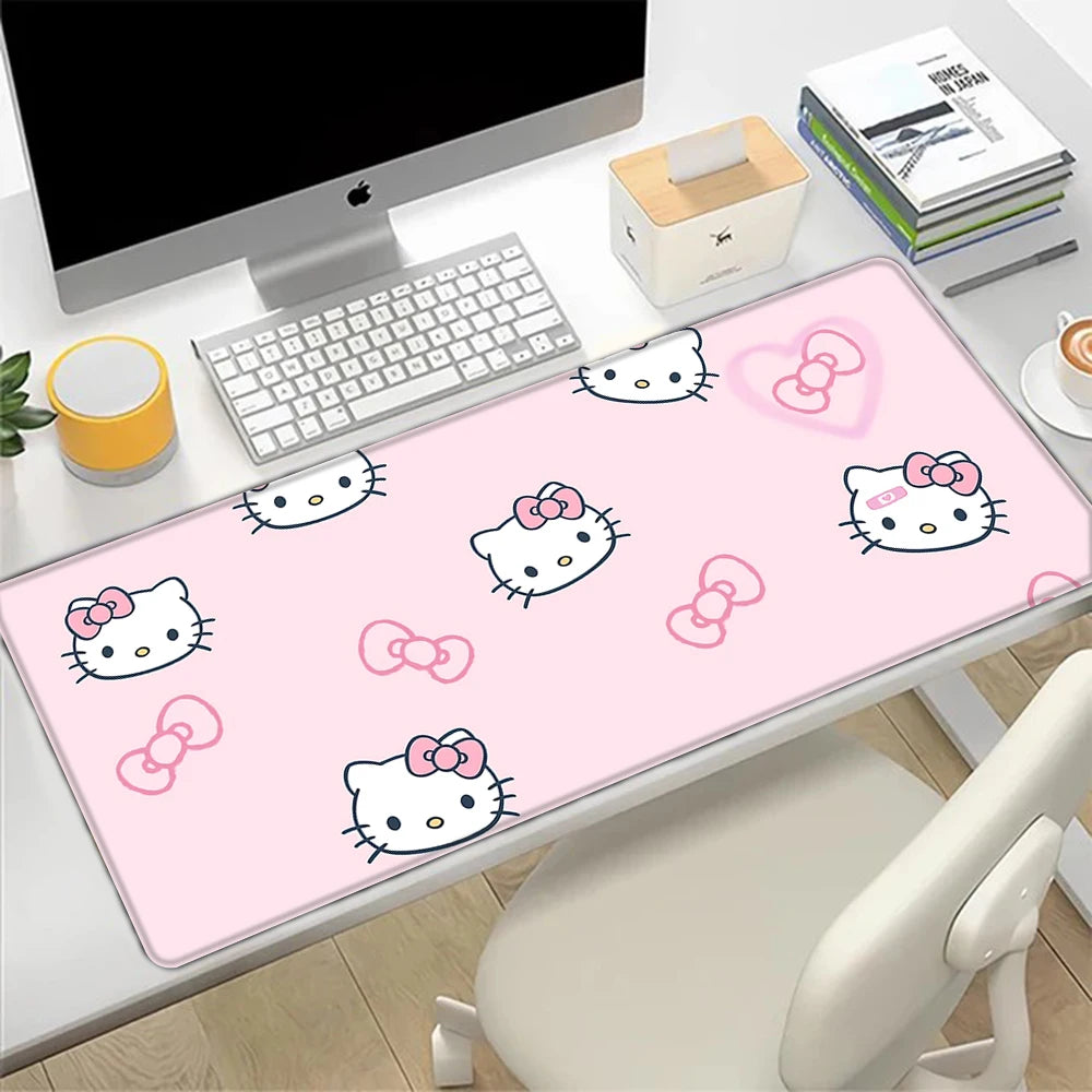 Kawaii Hello Kitty PC Desk Pad – Pink Mousepad & Keyboard Mat