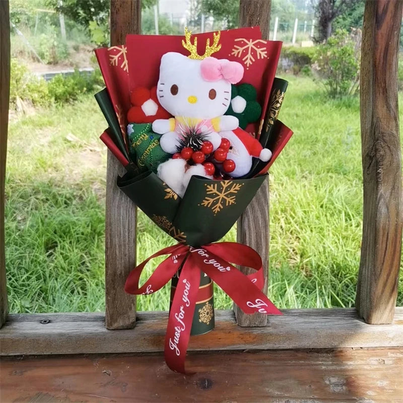 Kawaii Hello Kitty Plush Christmas Bouquet | Sanrio Holiday Decor