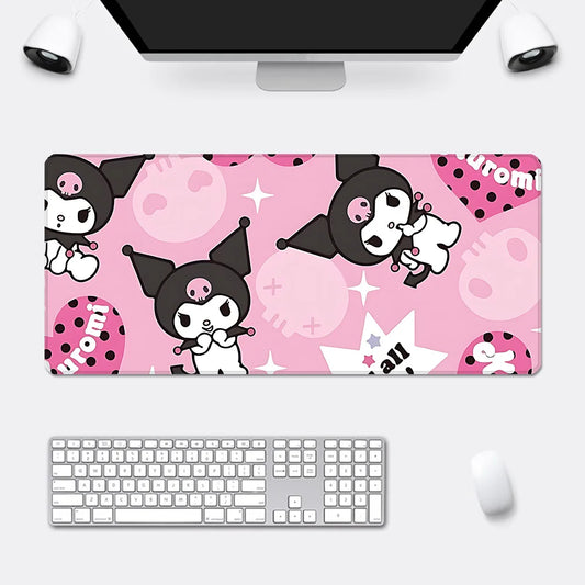 Kawaii Kuromi Desk Mat – Large Pink Mousepad Table Protector