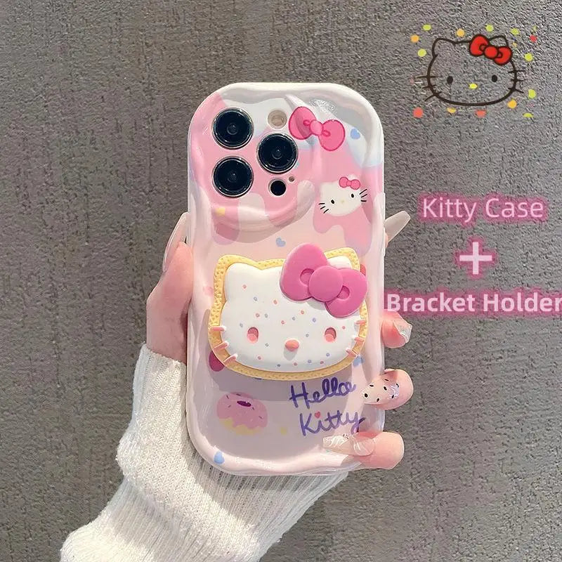 Kawaii Perfection: Hello Kitty Bracket Bracelet Phone Case with 3D Curved Edges