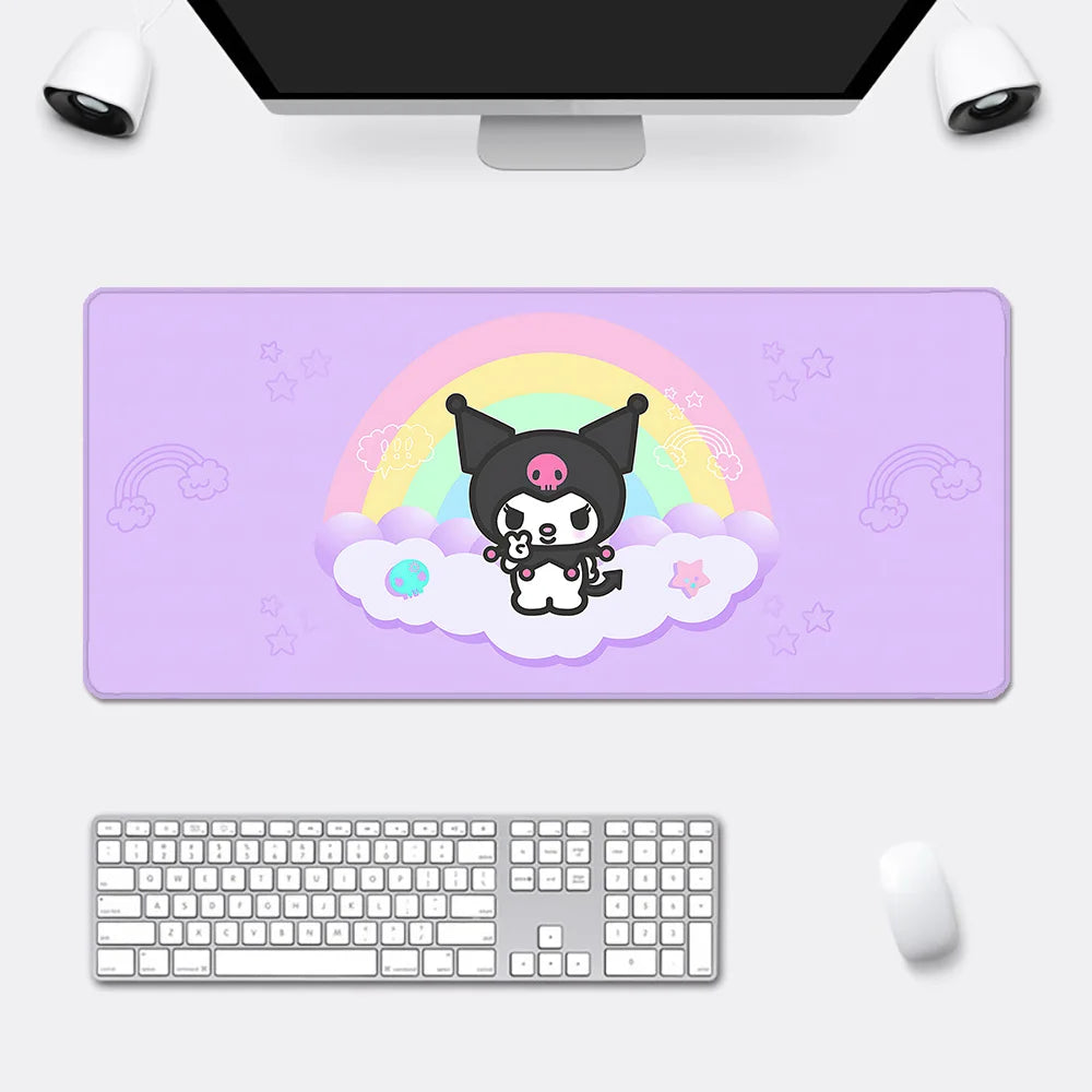 Kawaii Purple Mousepad & Table Cover