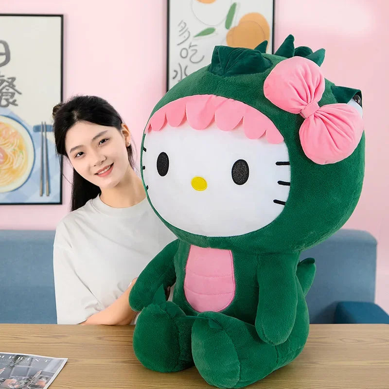 Kawaii Sanrio Hello Kitty Dinosaur Plush Toy | Available in 35cm, 50cm, 65cm Sizes
